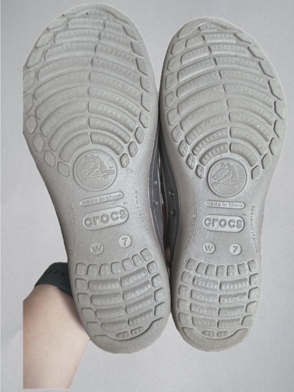 CROCS Women's Charcoal Gray Slip-On Ballet Flats - Picture 2 of 3